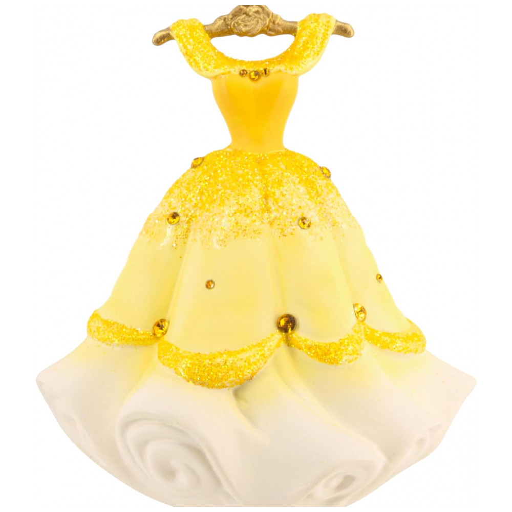 ECTQDRKN1MQD0B_4-1.jpg - Enfeite Natalino Hallmark Signature 2025 Disney Princesa Bela Vestido Amarelo Cerâmica, 9 x 10 x 7,6cm
