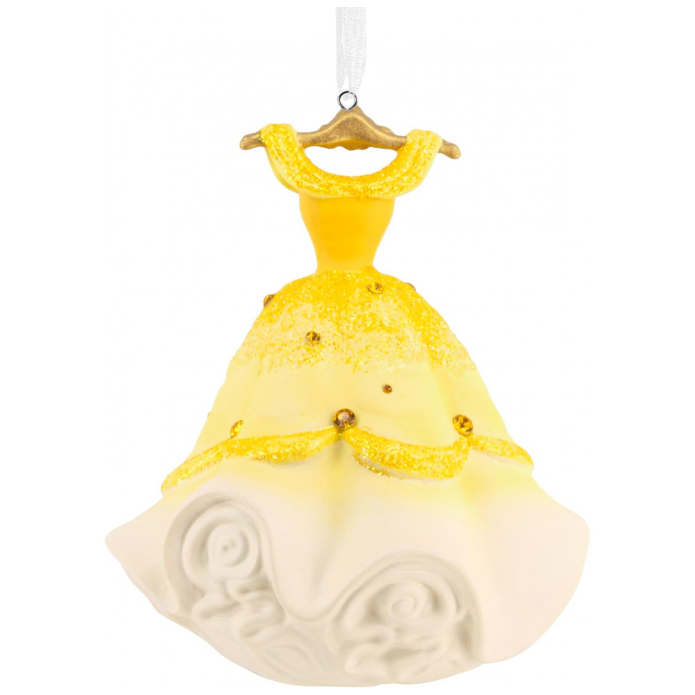 ECTQDRKN1MQD0B_5-1.jpg - Enfeite Natalino Hallmark Signature 2025 Disney Princesa Bela Vestido Amarelo Cerâmica, 9 x 10 x 7,6cm