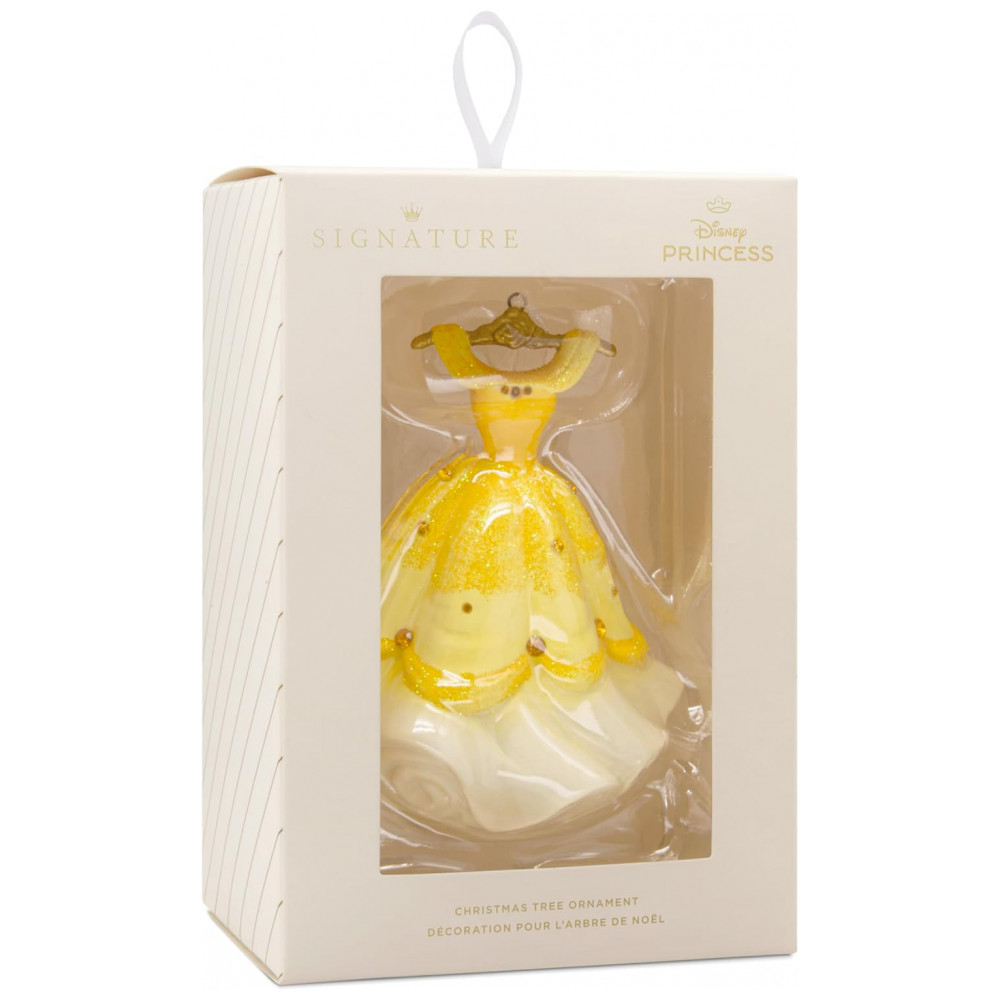 ECTQDRKN1MQD0B_6-1.jpg - Enfeite Natalino Hallmark Signature 2025 Disney Princesa Bela Vestido Amarelo Cerâmica, 9 x 10 x 7,6cm