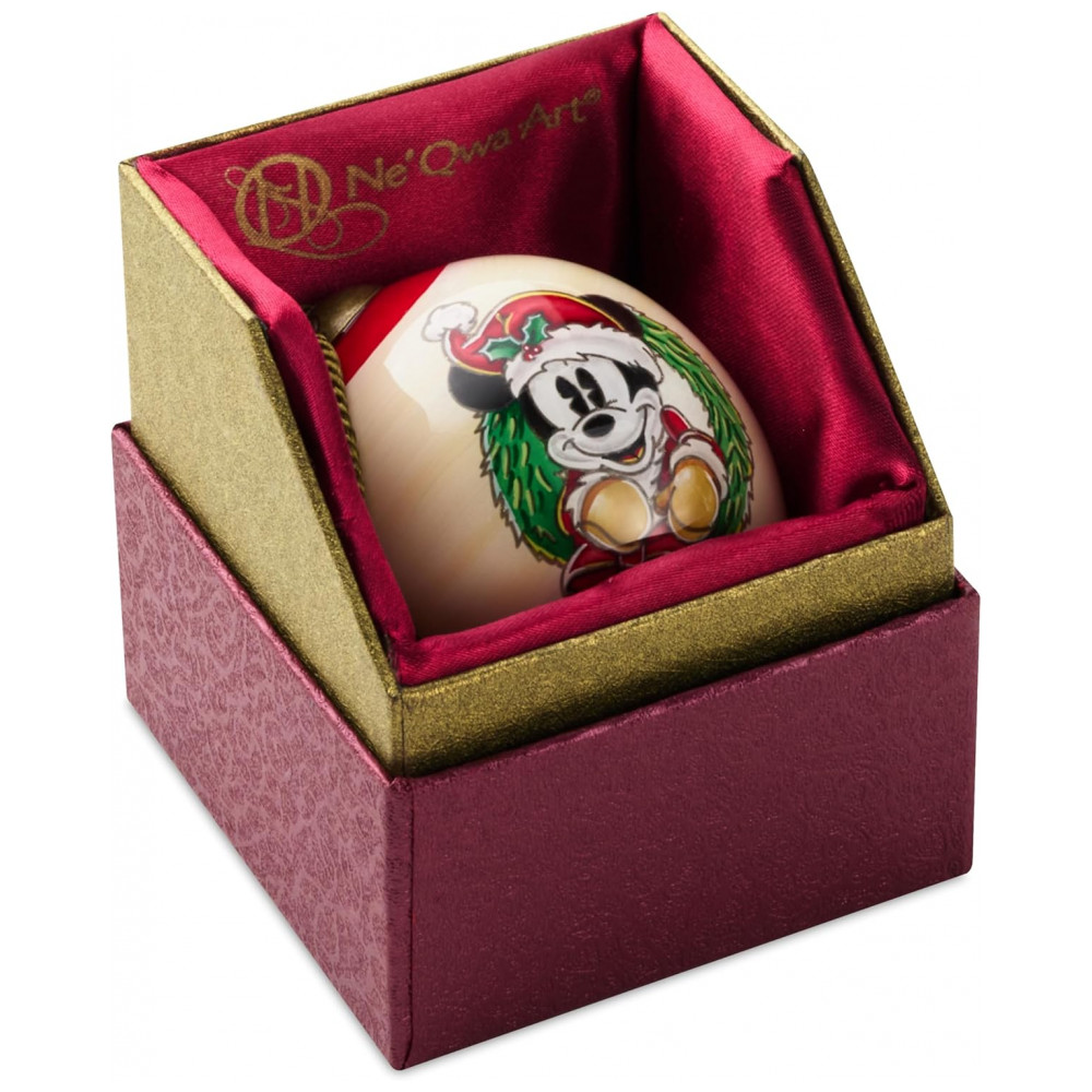 ECTQDZLMBTSC0B_6-1.jpg - Enfeite de Natal Hallmark Disney Ne'Qwa Art Mickey Mouse em Vidro Soprada Pintado à Mão com Cordão Ajustável, 5,7 x 8,3 x 5,7 cm