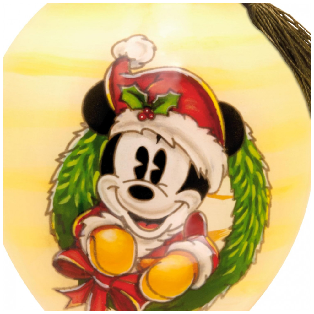 ECTQDZLMBTSC0B_7-1.jpg - Enfeite de Natal Hallmark Disney Ne'Qwa Art Mickey Mouse em Vidro Soprada Pintado à Mão com Cordão Ajustável, 5,7 x 8,3 x 5,7 cm