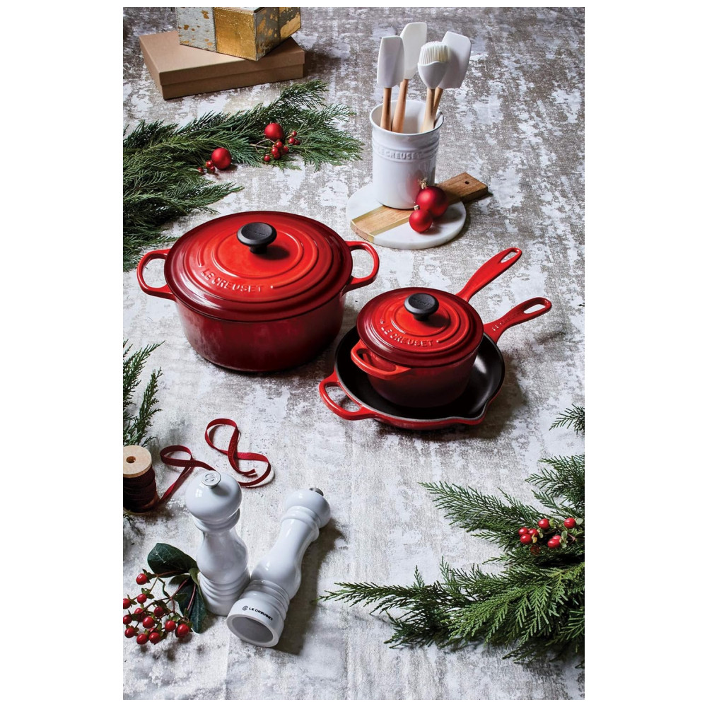 ECTQEHY02HA10B_2-1.jpg - Conjunto de Panelas e Frigideiras Antiaderentes de Ferro Fundido Esmaltado 5 Peças LE CREUSET MS1605 67SS Vermelho