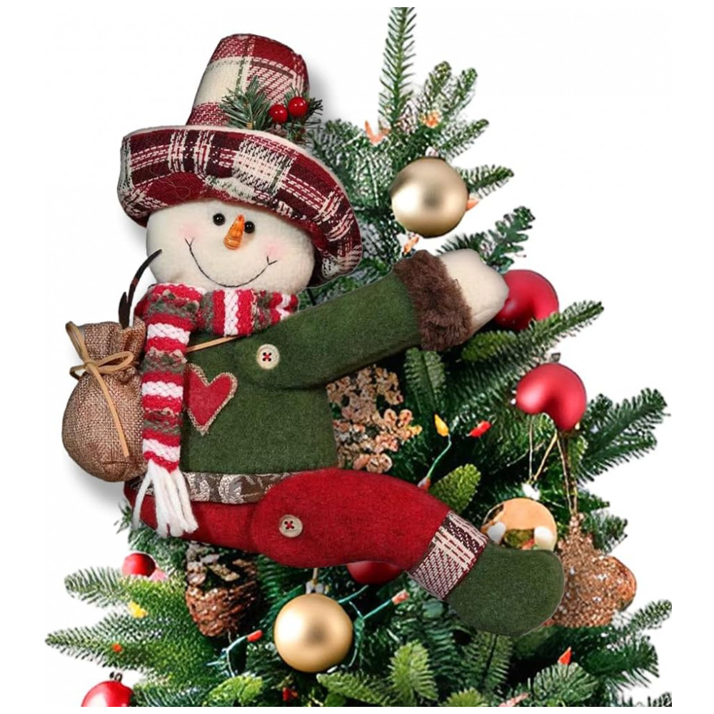 Enfeite de Árvore de Natal, Lindo Topo de Árvore de Pelúcia com Boneco de Neve, Divertido Duende Decorativo e Engraçado, CHMOART,