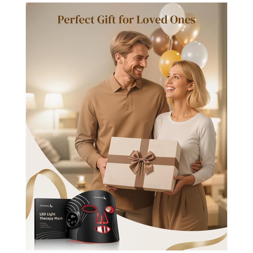 ECTQF353349F0B_7-1.jpg - Máscara de Terapia de Luz Vermelha para o Rosto, Máscara Facial LED Sem Fio, Design Recarregável com Temporizador Ajustável e Display Digital para Cui