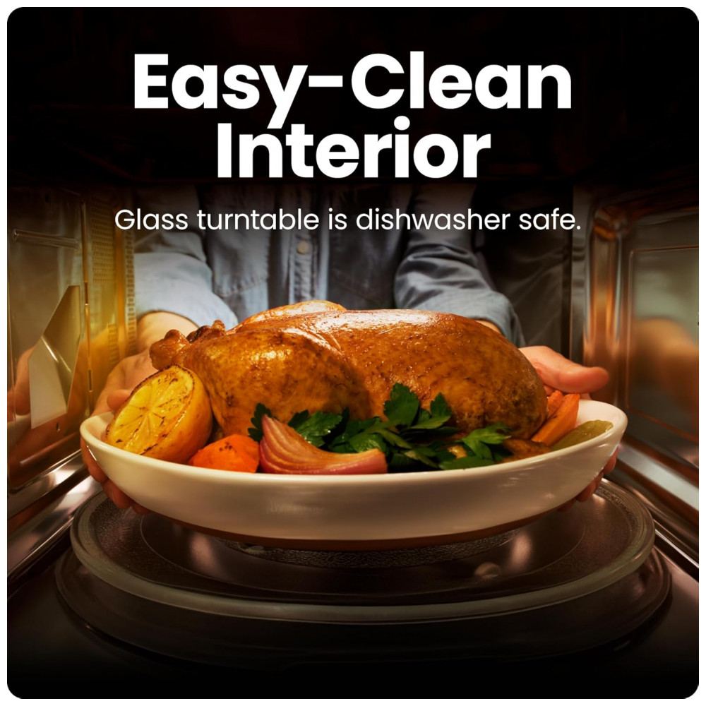 ECTQF5TVHN6C0B_4-1.jpg - Forno de Micro-ondas Chefman de Bancada 31 litros em Aço Inoxidável Digital de 1000 Watts com 6 Programas Automáticos, 10 Níveis de Potência, Mo