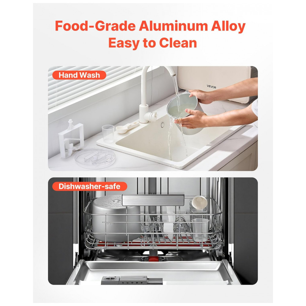 Máquina de Sorvete Automática VEVOR com Compressor Integrado, 1,89 Litros Sem Precisar Congelar, Máquina de Sorvete de Gelato Elétrica, - Imagem 6