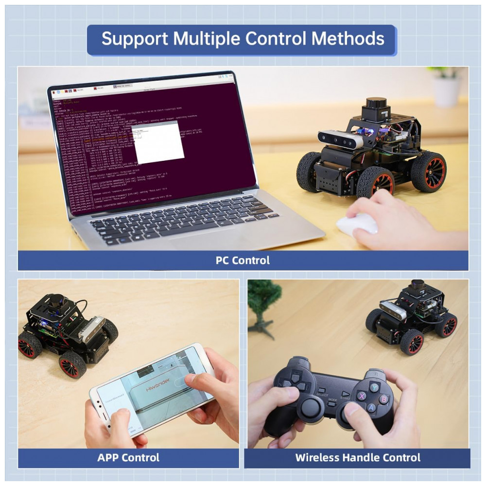 ECTQF9KPJ8JD0B_6-1.jpg - Hiwonder MentorPi A1 – Robô Carro com Chassi Ackermann Câmera 3D e Lidar TOF – Kit Educacional ROS2 com Suporte a ChatGPT e Navegação Autônoma