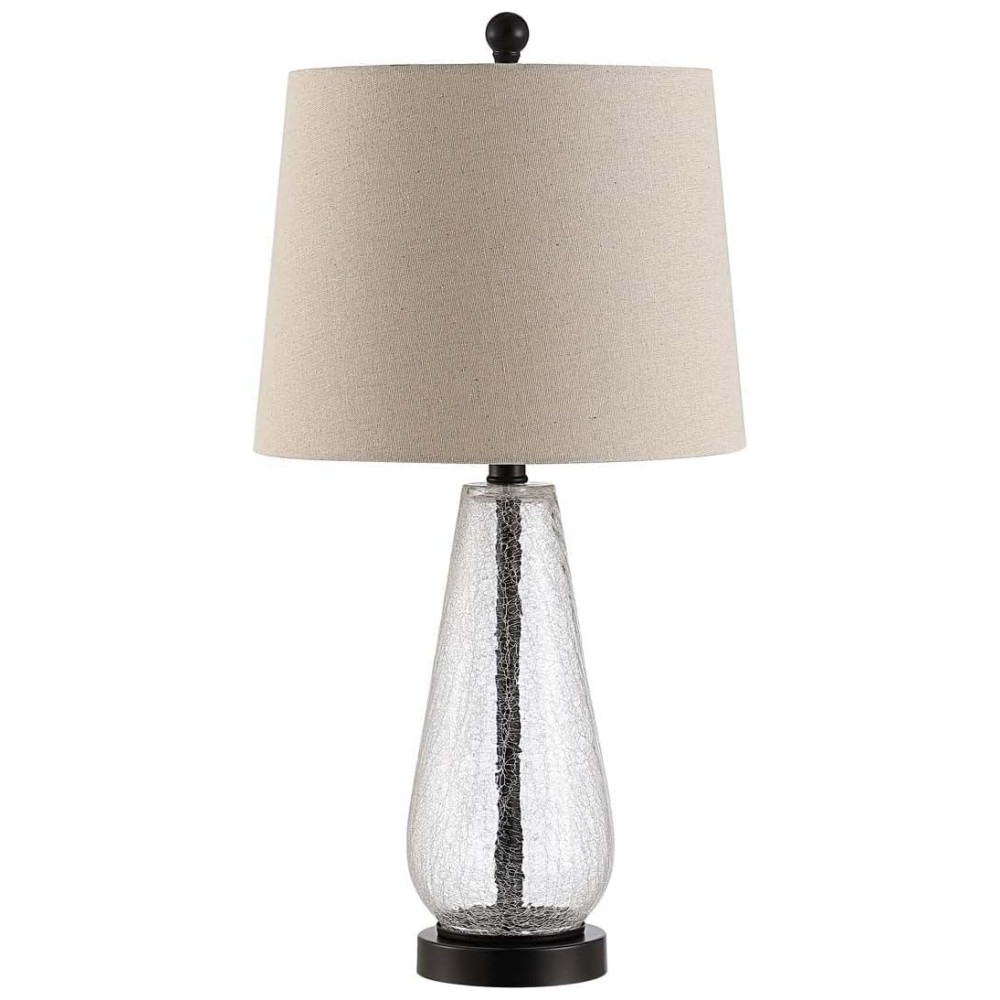 ECTQFB8BXNL80B_0.jpg - Abajur Luminária de Mesa em Vidro com 66 cm de Altura para Quarto, Sala de Estar, Escritório e Mesa de Cabeceira, 100W, Safavieh, Branco