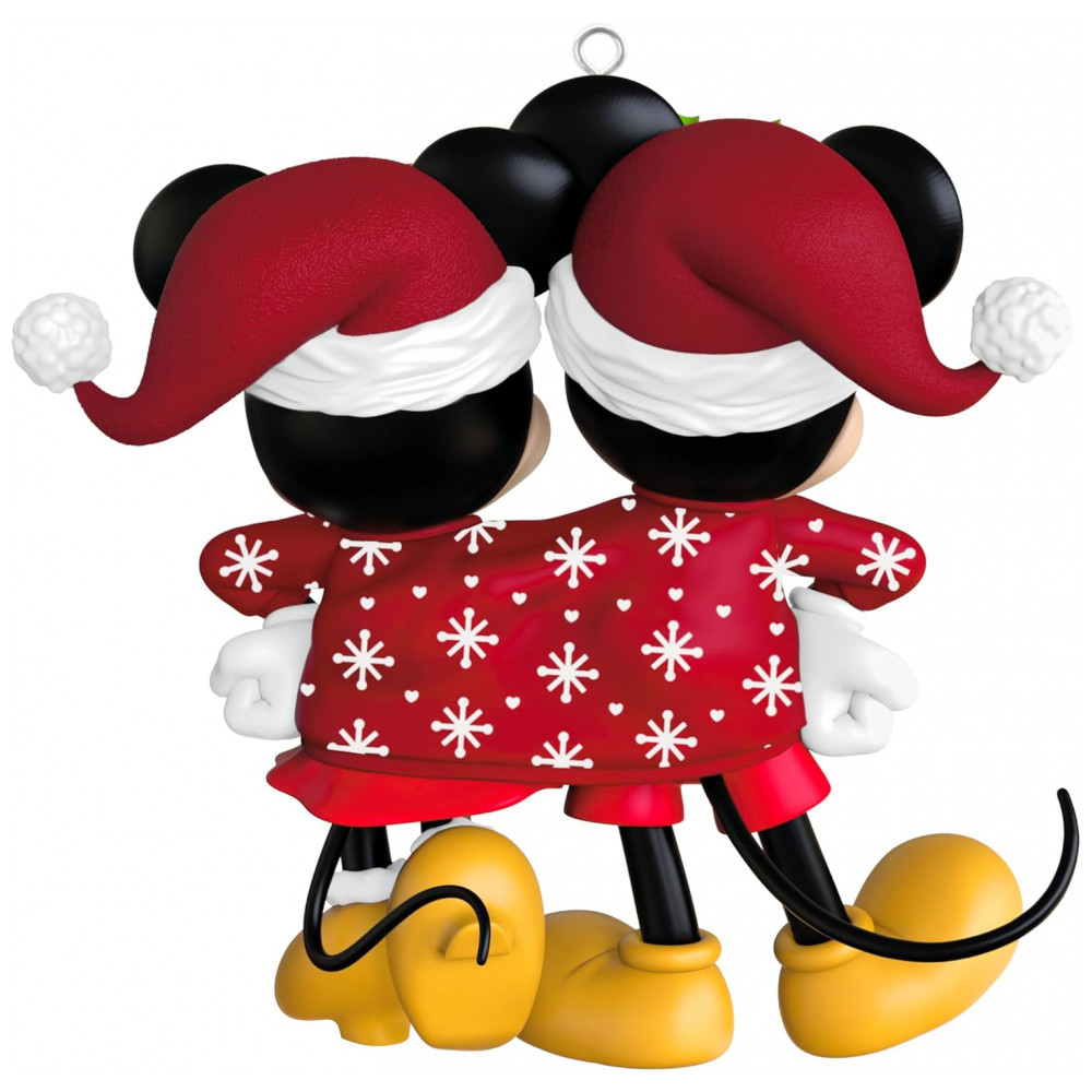 ECTQFCWBB3RD0B_5-1.jpg - Ornamento Hallmark Keepsake Natal 2025 Disney Mickey e Minnie Sweater-Sharing Sweethearts, Decoração Romântica para Fãs