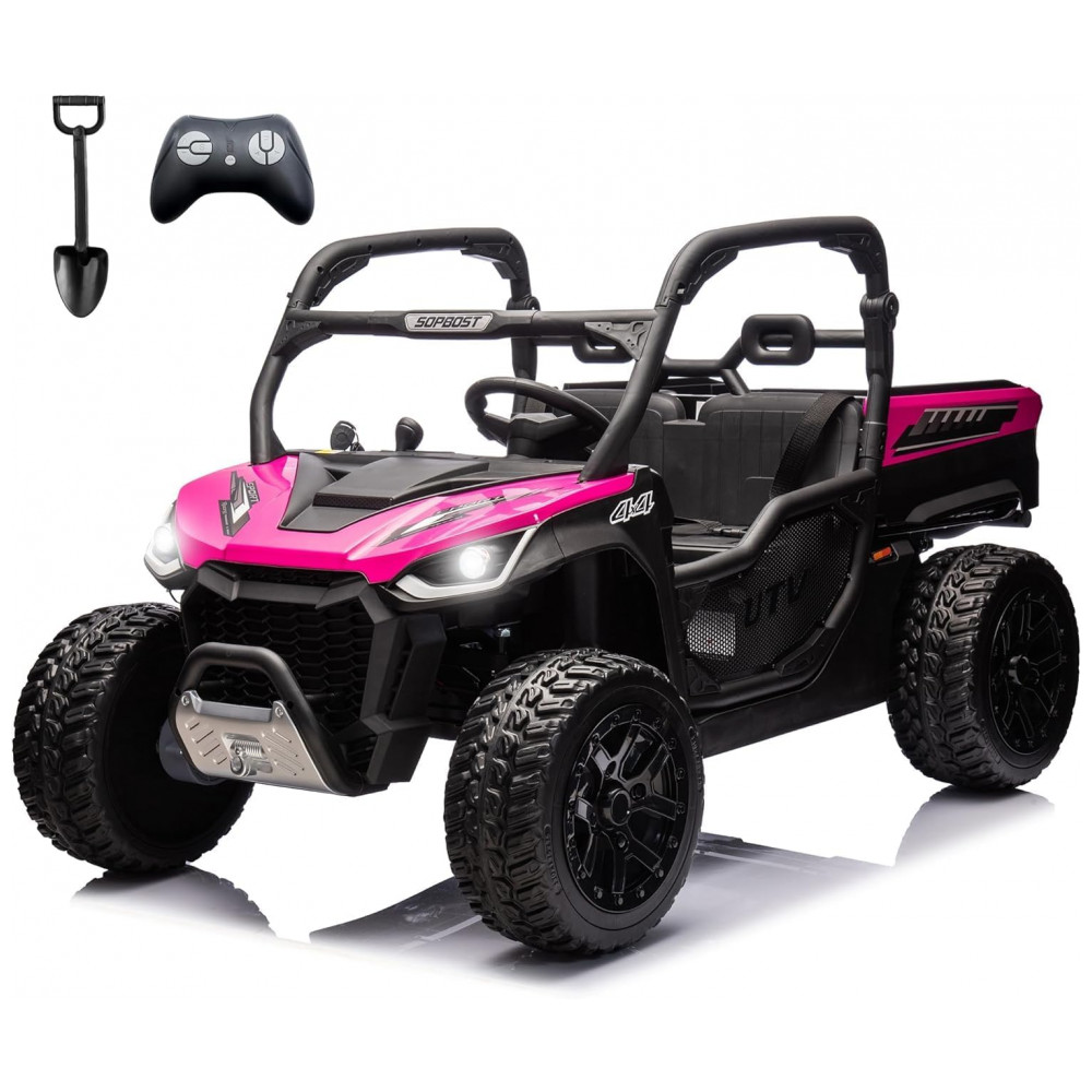 ECTQFDWVMPXD0B_0-1.jpg - UTV Infantil Elétrico Sopbost Rosa 24V 2 Lugares 4 Motores 75W Caçamba Grande Automática 4WD Pneus EVA Controle Bluetooth 10Ah