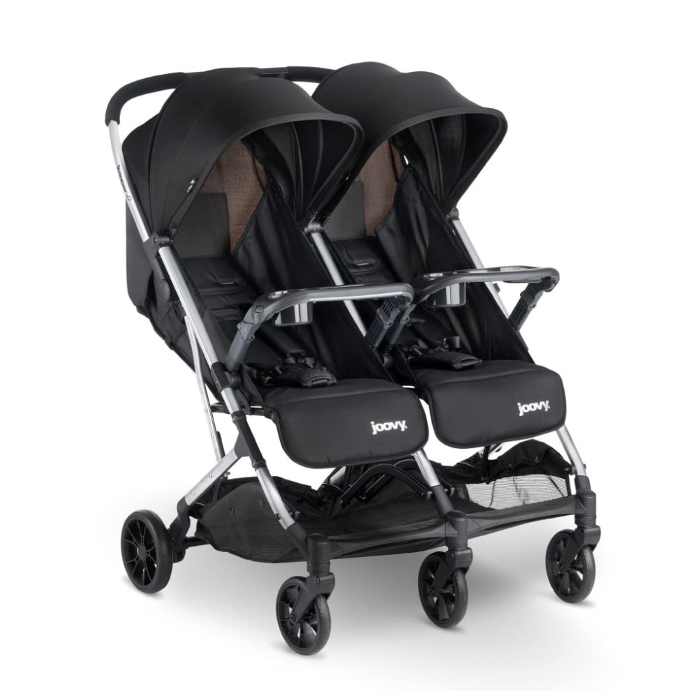 ECTQFG6BMJP70B_0-1.jpg - Carrinho de Bebê Duplo com Assentos Reclináveis e Dobra com Uma Mão Joovy X2 Preto