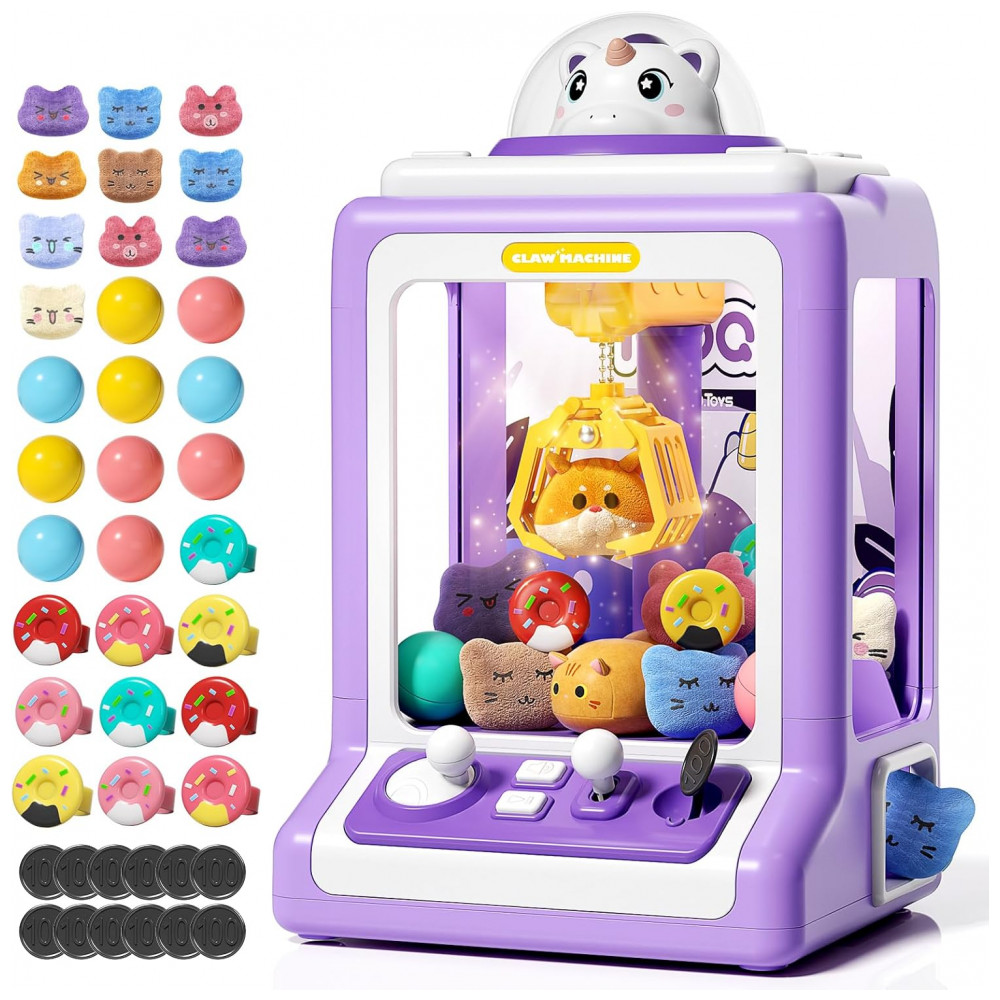 ECTQFMNM4V6D0B_0-1.jpg - Máquina de Garra Eletrônica Infantil Jovow Mini Branca 30 Brindes Música Silenciosa Controle 09kg 9" À Pilha Para Festas e Aniversários