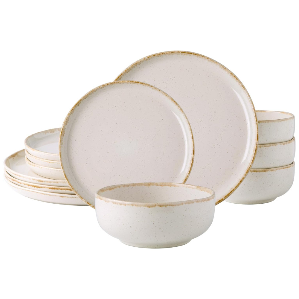 ECTQFN5R2QWC0B_0.jpg - Aparelho de Jantar em Cerâmica AmorArc Pratos e Tigelas de Pedra com Borda Ondulada Resistente a Rachaduras e Chips Conjunto de 12 Peças