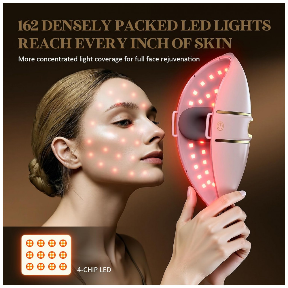 ECTQFVRCTC4F0B_3-1.jpg - Máscara de LED com Terapia de Luz, Luz Vermelha para Rugas e Luz Azul para Acne - Kit Recarregável de 1 Unidade