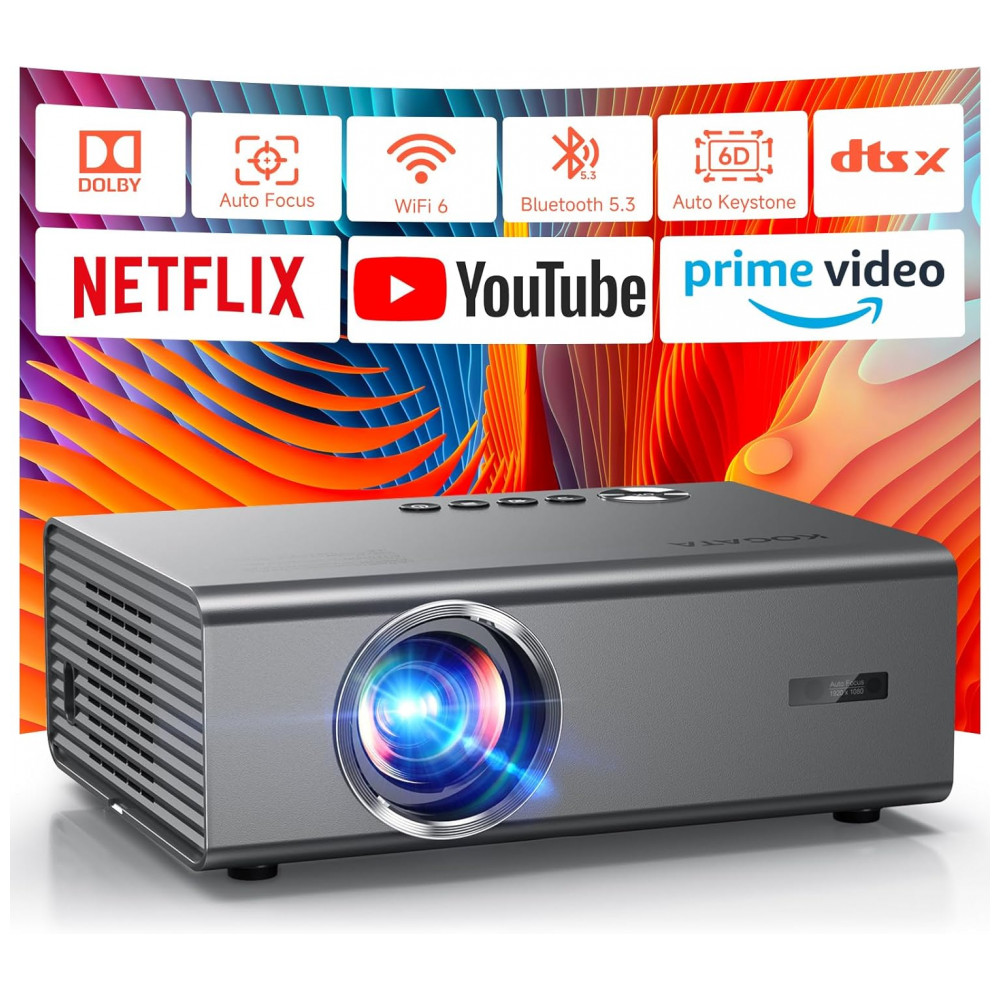 ECTQFW87J2JD0B_0-1.jpg - Projetor 4K com Aplicativos Integrados, Foco Automático de 1200ANSI, Keyston 6D, Áudio Dolby, Projetor Inteligente Kogata com WiFi 6 Bluetooth