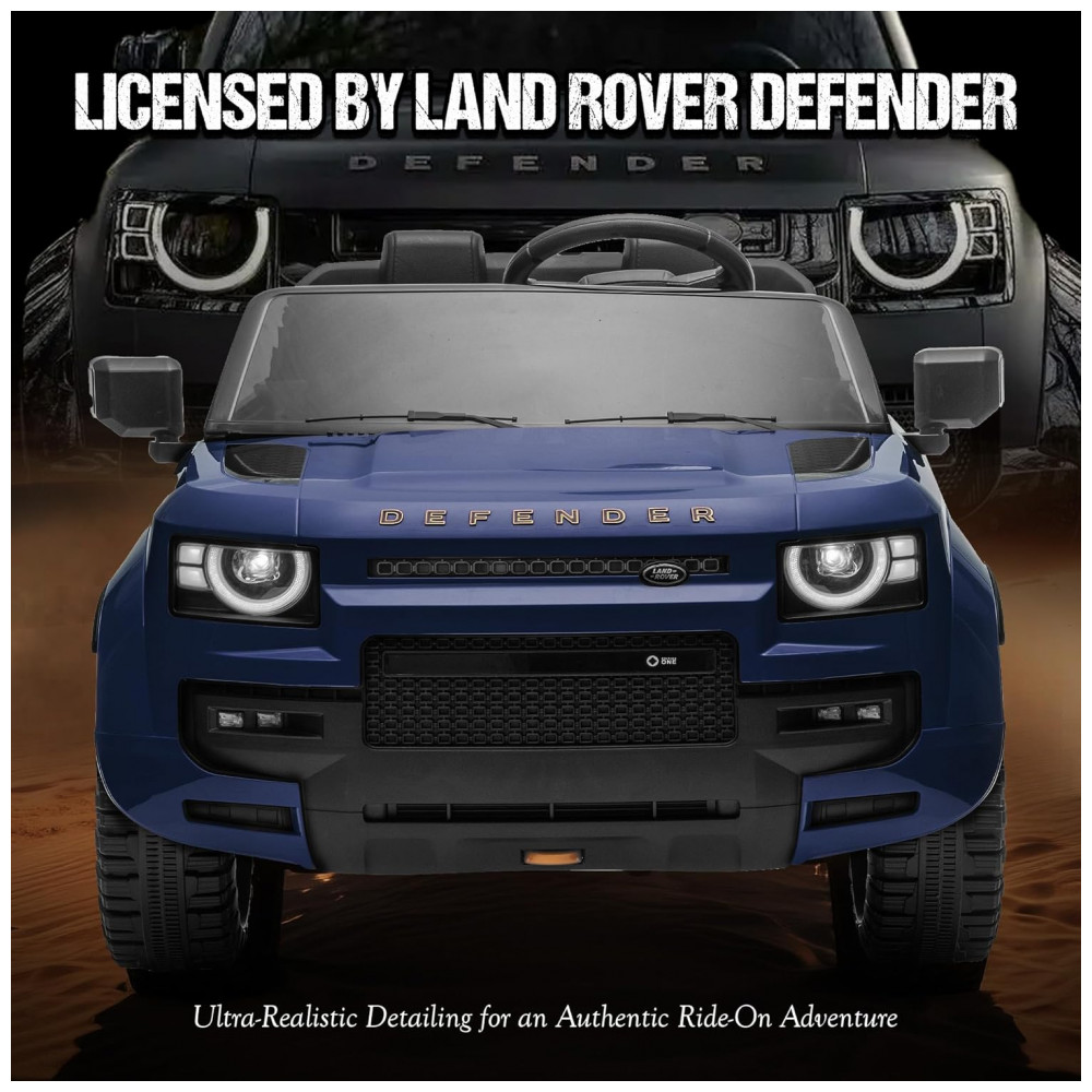 ECTQFZ1XH8VF0B_1-1.jpg - Carro Elétrico Infantil Licenciado 2 Lugares Land Rover Defender Letsgoride Azul 24V 4x100W com Controle Remoto Suspensão Som e LED