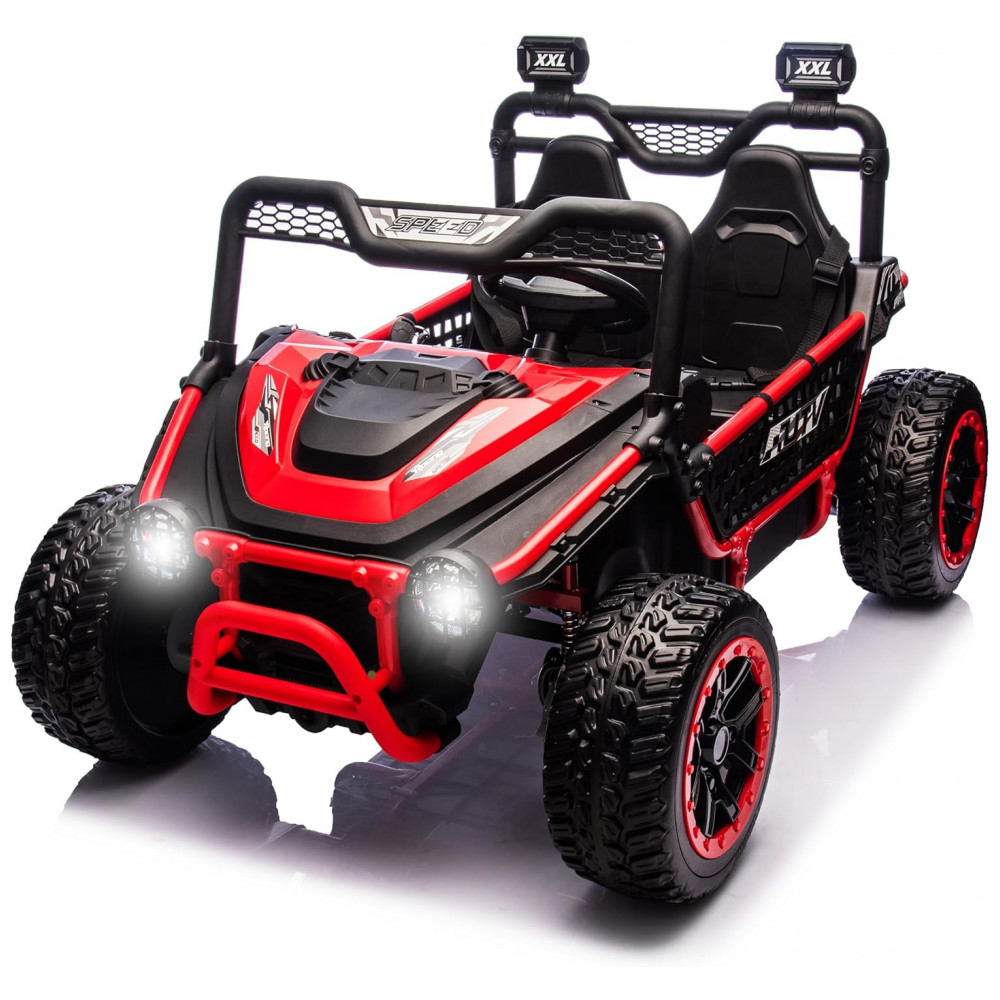 ECTQG2XW5Q5F0B_0-1.jpg - UTV Infantil Elétrico Sopbost Vermelho 24V 2 Lugares XXL 4 Motores 75W 4WD Pneus EVA Controle Remoto Bluetooth Estrutura Metálica