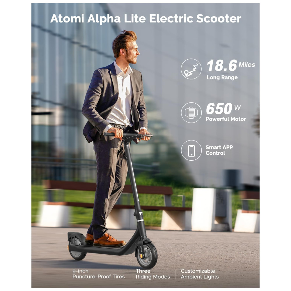 ECTQG6NT78DB0B_1-1.jpg - Patinete Elétrico para Adultos com Display de LED Peso Max 120kg e até 40km Atomi Verde