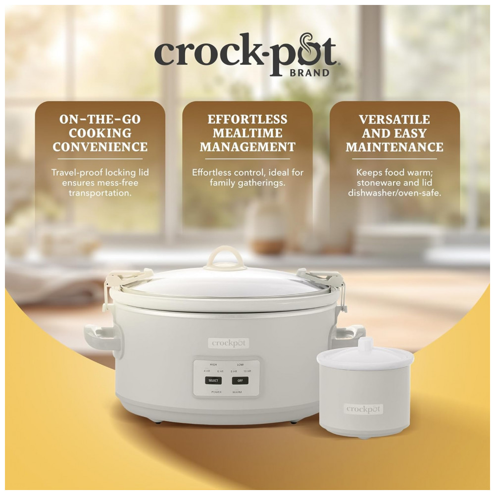ECTQG7CWVL2D0B_1-1.jpg - Panela Elétrica de Cozimento Lento CrockPot 6,62 litros Cook and Carry com Controle por Toque, 4 Configurações Programadas,