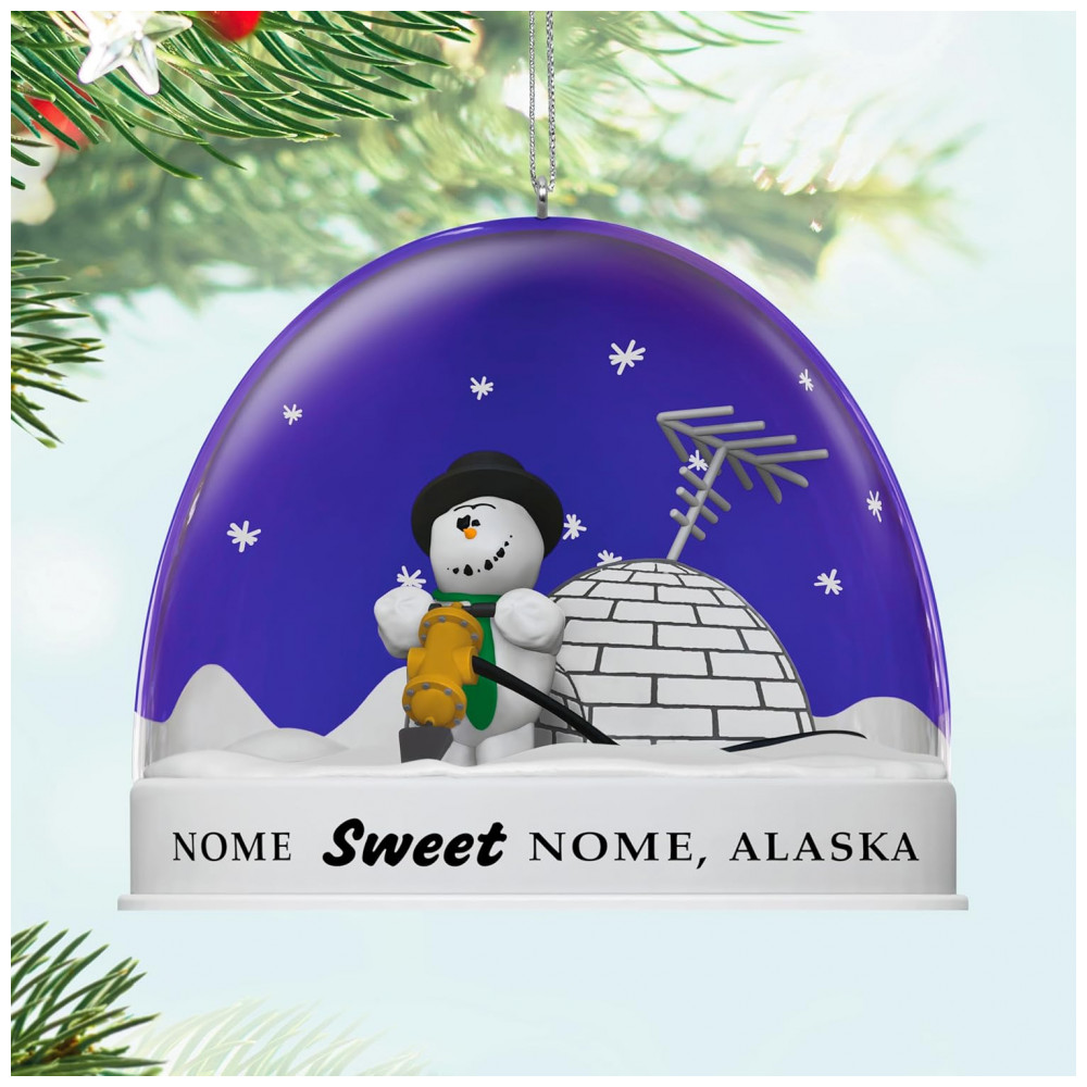 ECTQG9D9B3RD0B_2-1.jpg - Ornamento Hallmark Keepsake Natal 2025 Disney/Pixar Knick Knack Snow Globe Escape Plan, Decoração Divertida para Fãs