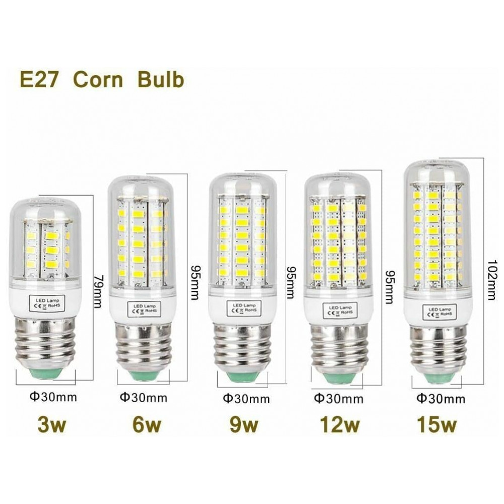 ECTQGB32TMW90B_1-1.jpg - Kit 3 Lâmpadas LED Milho JHONG E27 9W 56 LEDs SMD5730 Bivolt Luz Quente e Fria Iluminação Econômica para Casa e Escritório