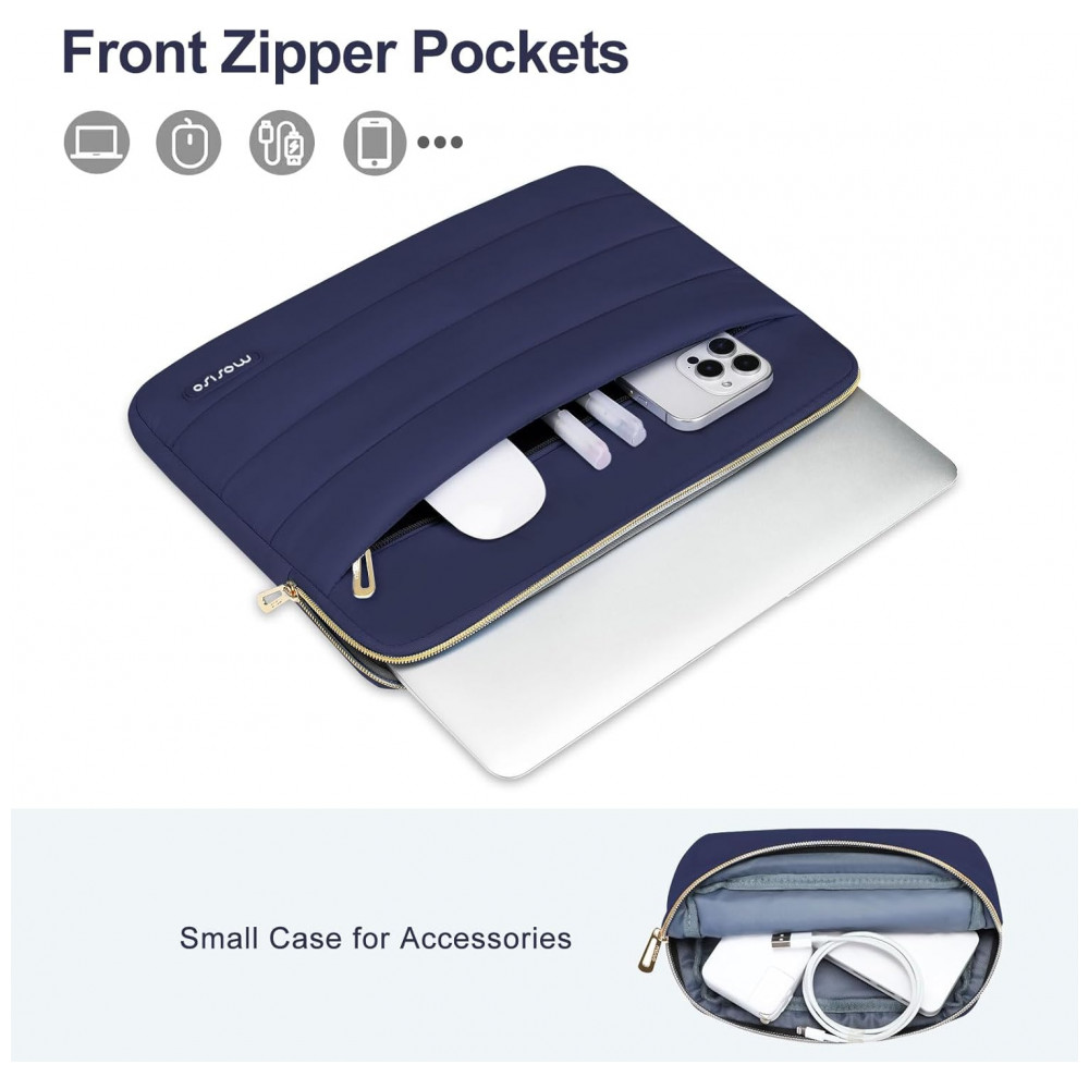 ECTQGBCFSF1D0B_1-1.jpg - MOSISO Sleeve 15-15.6" para Laptop 16" Compatível com MacBook Pro 16, HP, Dell, ASUS, Acer, Lenovo, Bolsa de Poliéster com Estojo Pequeno, Azul Marinho