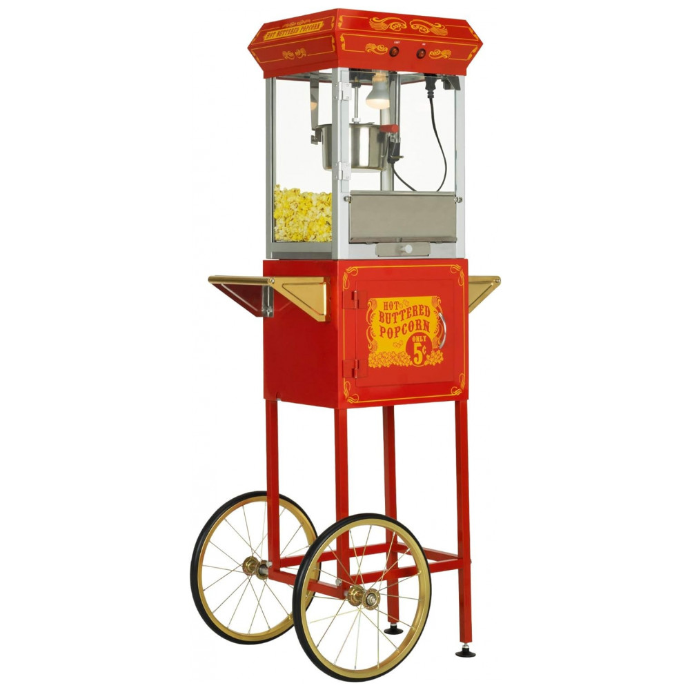 ECTQGD9S15800B_0-1.jpg - Vintage Pipoqueira Elétrica Portátil em Aço Inoxidável 110v FUNTIME FT454CR Vermelho