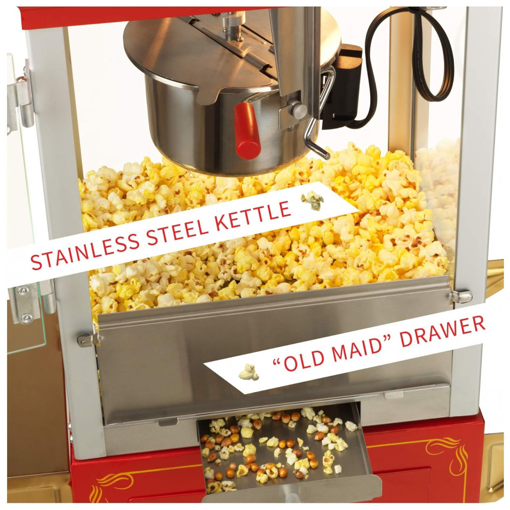 ECTQGD9S15800B_3-1.jpg - Vintage Pipoqueira Elétrica Portátil em Aço Inoxidável 110v FUNTIME FT454CR Vermelho