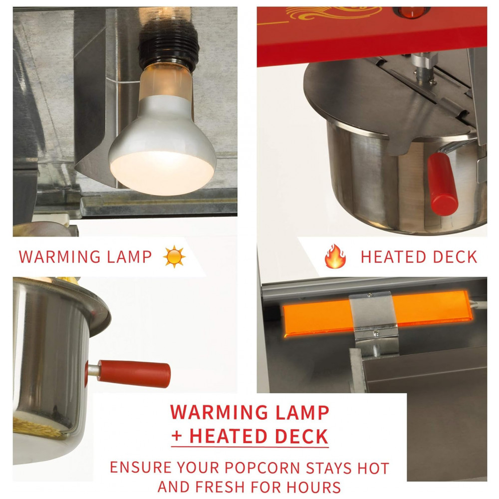 ECTQGD9S15800B_5-1.jpg - Vintage Pipoqueira Elétrica Portátil em Aço Inoxidável 110v FUNTIME FT454CR Vermelho