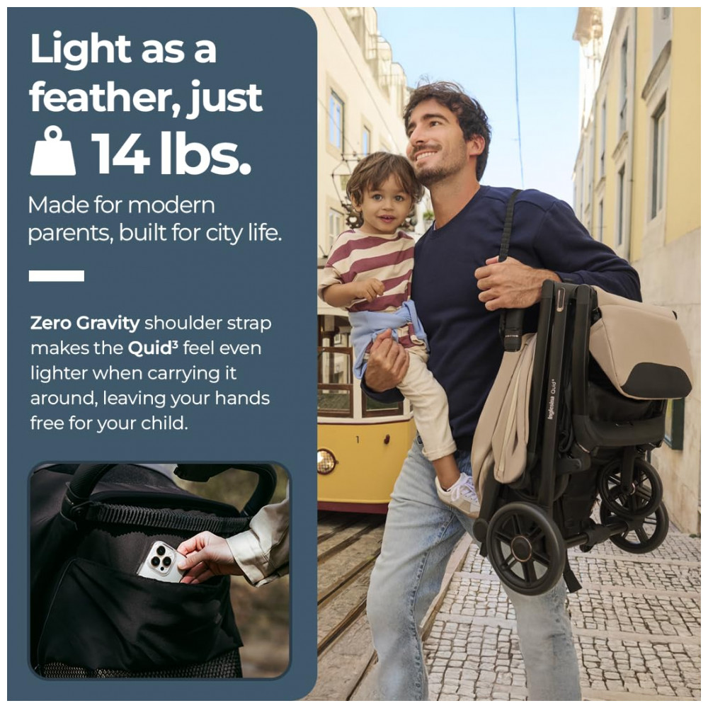 ECTQGG1PQQTD0B_3-1.jpg - Carrinho de Bebê Inglesina Quid³ Preto Cósmico - Ultraleve 63 kg Compacto Dobrável com Uma Mão Compatível com Bebê Conforto Capota XL UPF 50+