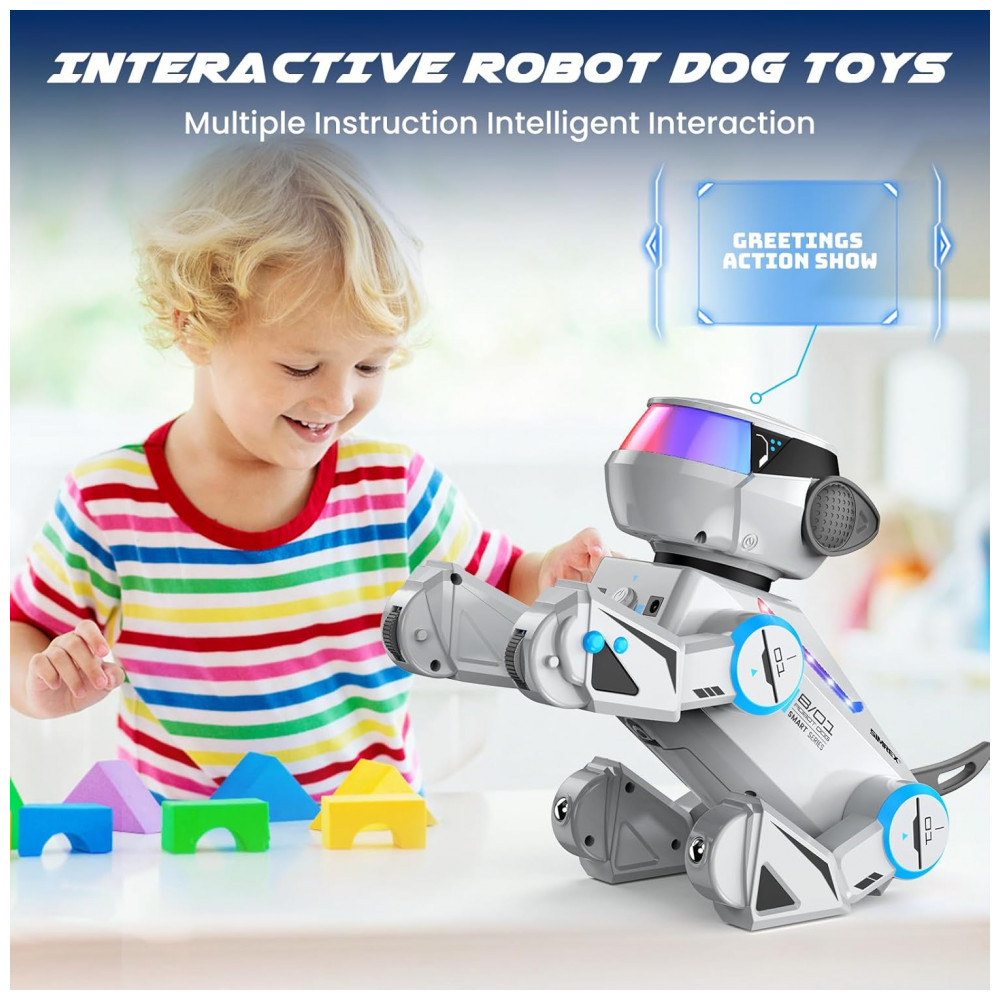 ECTQGTRY5TYD0B_2-1.jpg - Robô Cachorro Programável Cinza – SIMREX Cão Robótico Interativo com Bluetooth Controle Remoto Sensores de Toque e Dança