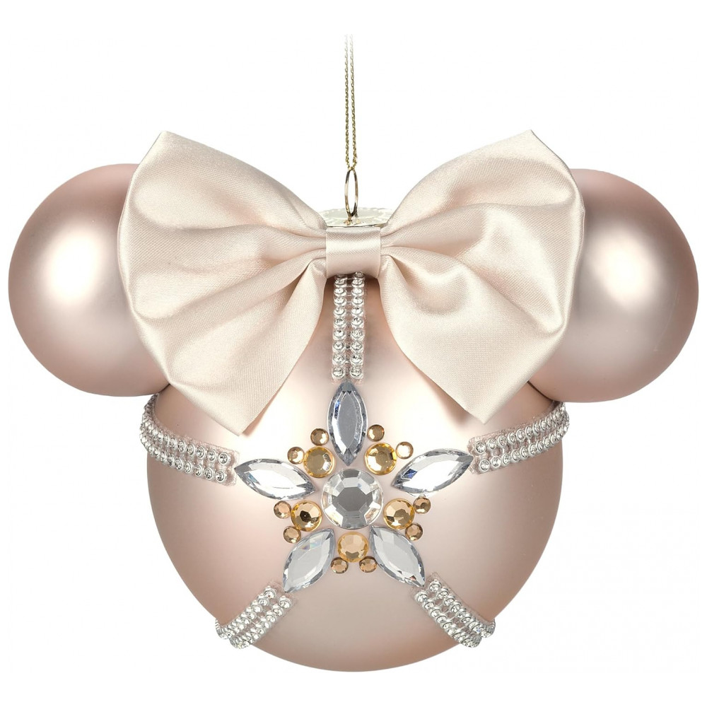 ECTQGTTSVFGC0B_0-1.jpg - Enfeite Natalino Disney Minnie Mouse Sketchbook, Bola de Vidro com Detalhes Rosé e Pedras Preciosas