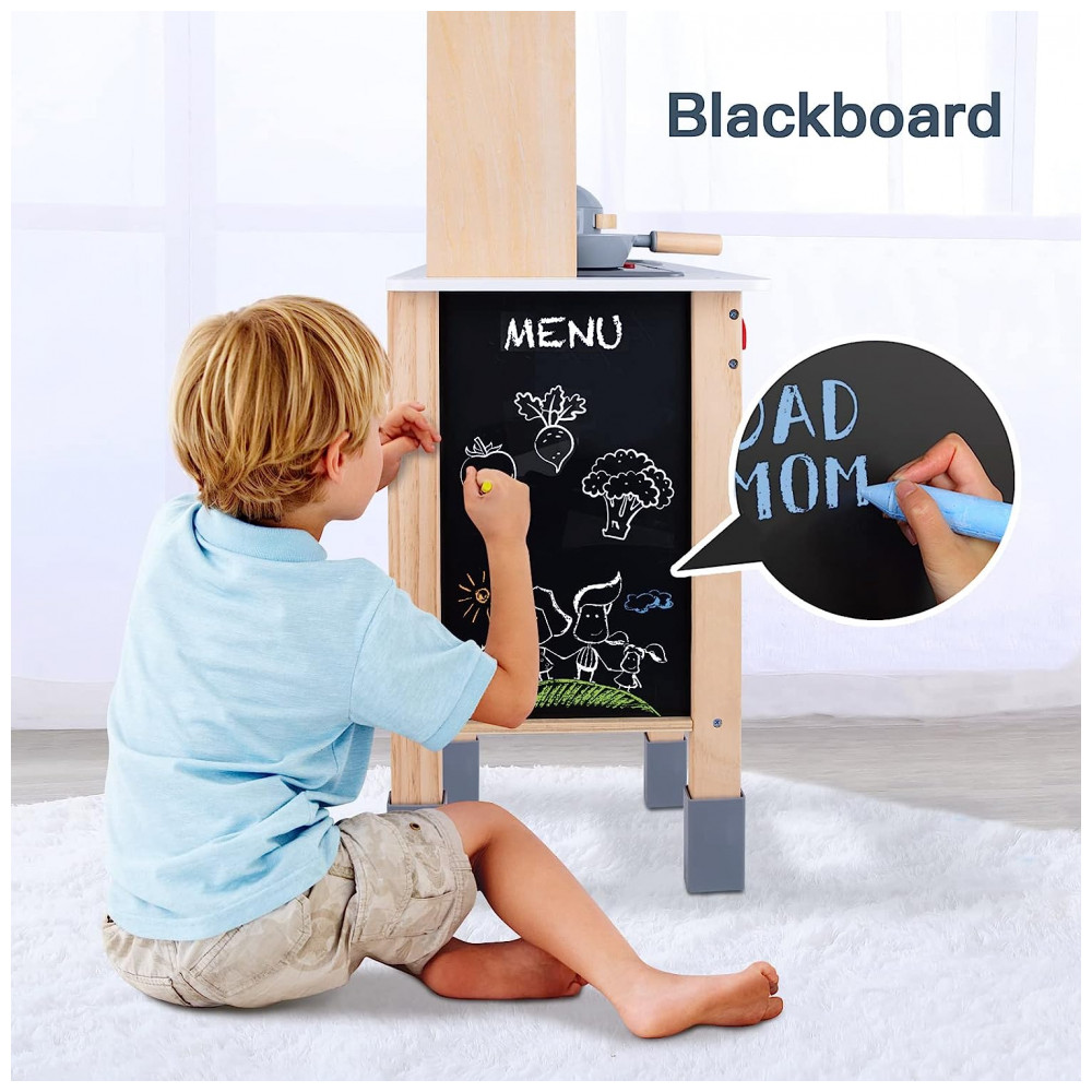 ECTQGVYLPKSB0B_4-1.jpg - Cozinha de Brinquedo Realista com Luzes e Sons em Madeira para Crianças de 3 a 8 Anos, TOOKYLAND, Azul