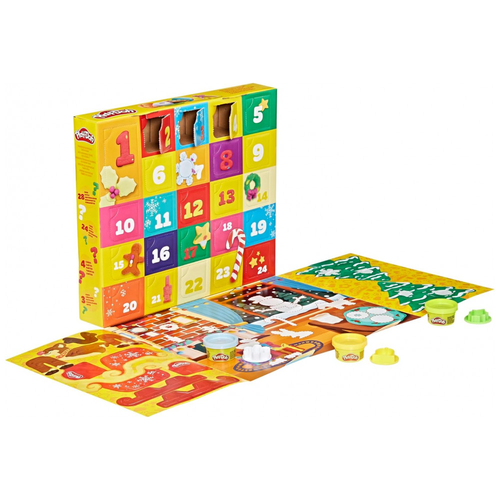 ECTQGWCWPFND0B_12-1.jpg - Calendário do Advento de Natal Play-Doh para Crianças de 3 Anos ou Mais, Contagem Regressiva de 24 Dias, Múltiplos Presentes Surpresa