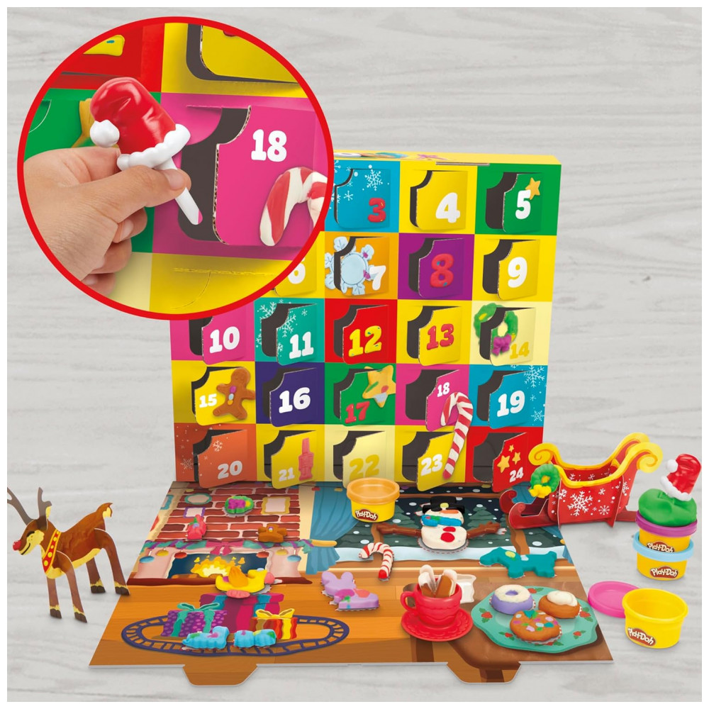 ECTQGWCWPFND0B_5-1.jpg - Calendário do Advento de Natal Play-Doh para Crianças de 3 Anos ou Mais, Contagem Regressiva de 24 Dias, Múltiplos Presentes Surpresa