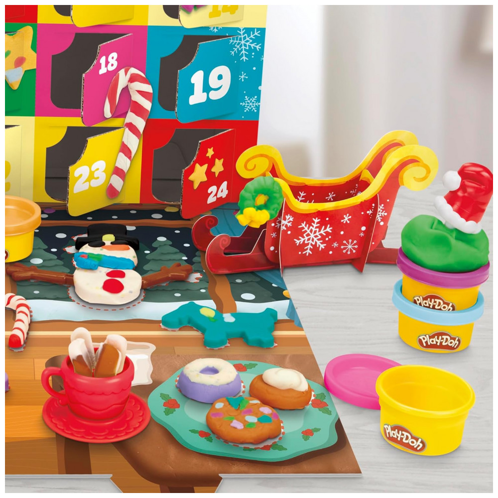 ECTQGWCWPFND0B_7-1.jpg - Calendário do Advento de Natal Play-Doh para Crianças de 3 Anos ou Mais, Contagem Regressiva de 24 Dias, Múltiplos Presentes Surpresa