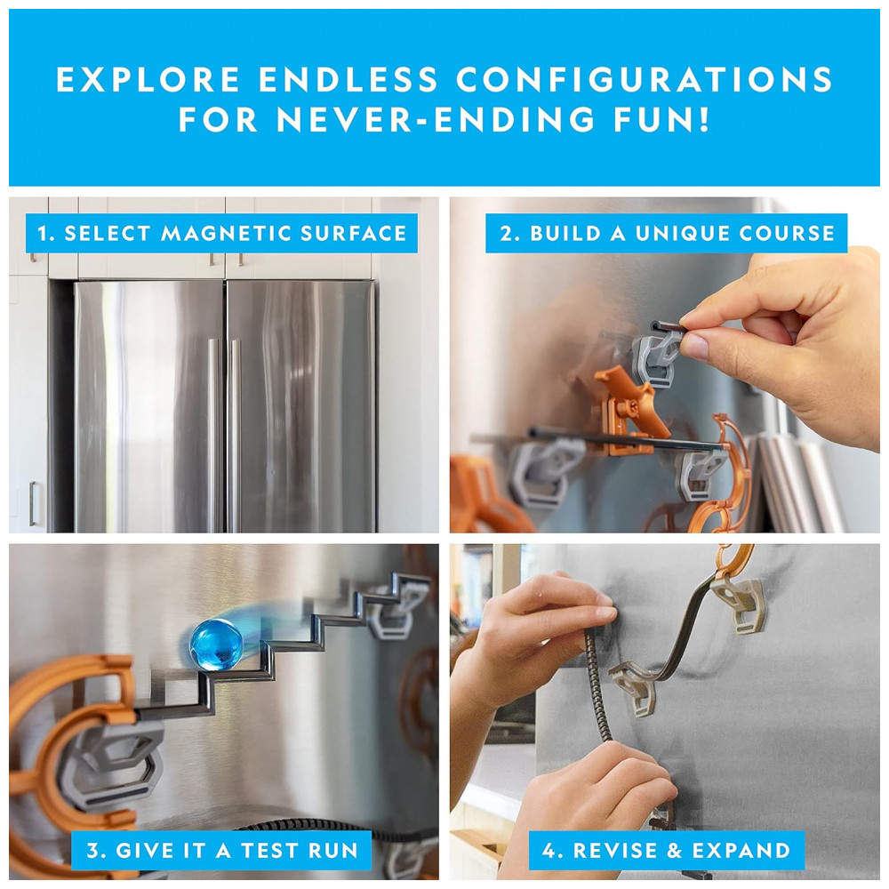 ECTQGX9BPXHB0B_3-1.jpg - Marble Run Magnético 75 Peças – Brinquedo Educativo STEM Kit de Engenharia para Crianças e Adultos Presente Criativo National Geographic