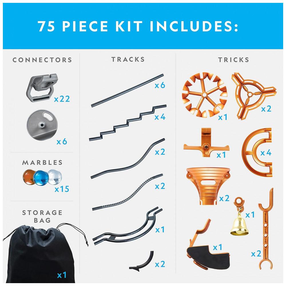 ECTQGX9BPXHB0B_5-1.jpg - Marble Run Magnético 75 Peças – Brinquedo Educativo STEM Kit de Engenharia para Crianças e Adultos Presente Criativo National Geographic