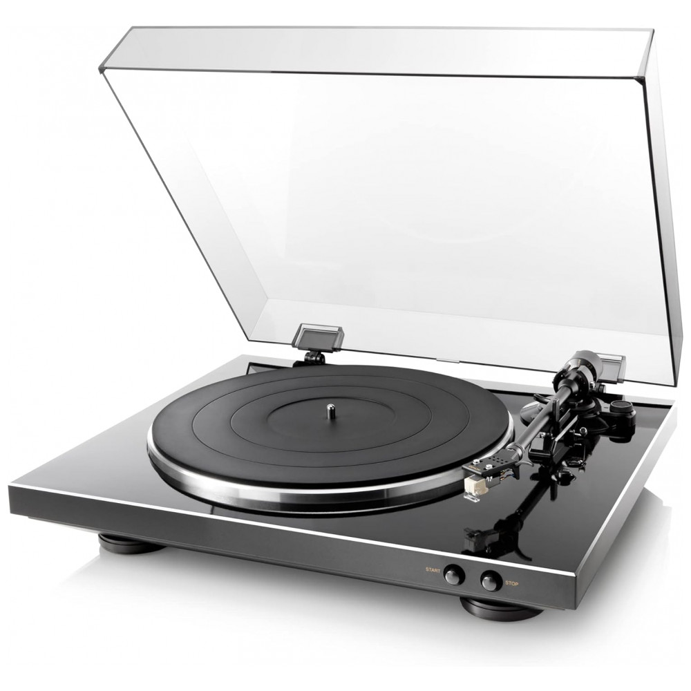ECTQGXBNMF000B_0-1.jpg - Vitrola Toca Discos Automático com Equalizador Desing Exclusivo e 2 Velocidades 33 e 45 RPM 110v DENON DP 300F Preto