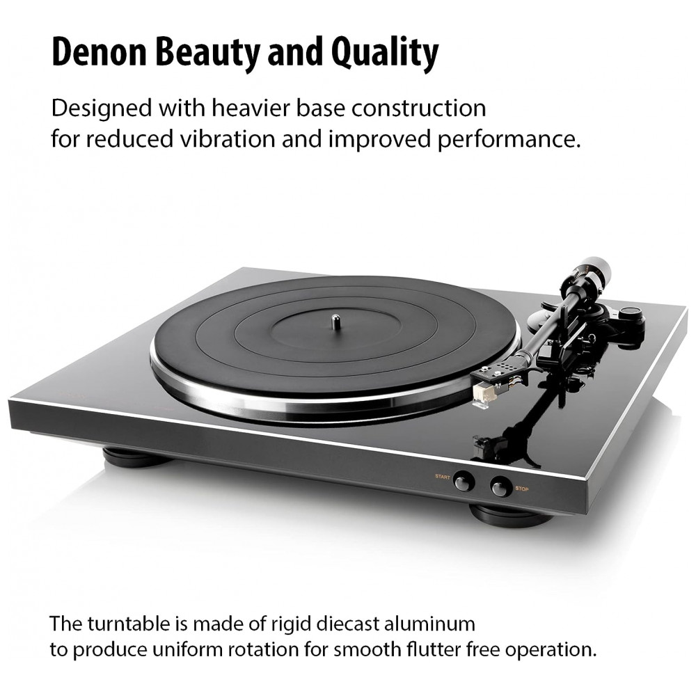 ECTQGXBNMF000B_1-1.jpg - Vitrola Toca Discos Automático com Equalizador Desing Exclusivo e 2 Velocidades 33 e 45 RPM 110v DENON DP 300F Preto