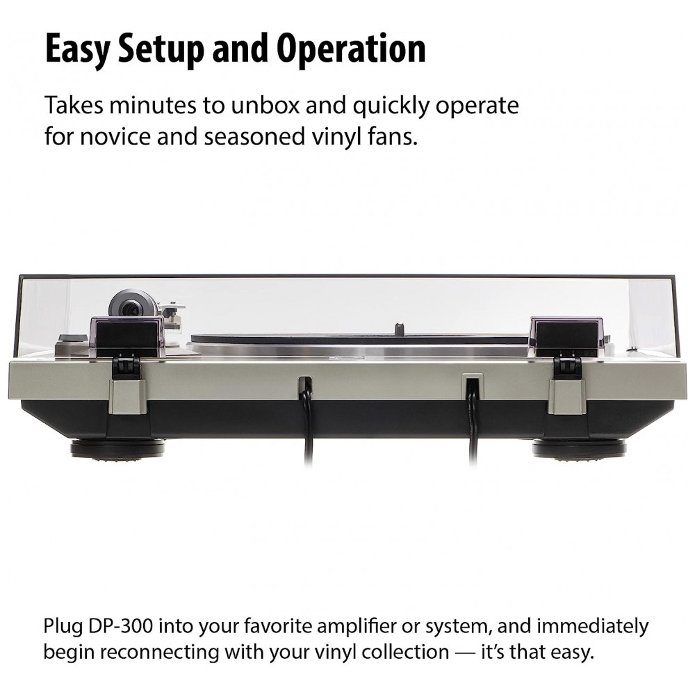 ECTQGXBNMF000B_3-1.jpg - Vitrola Toca Discos Automático com Equalizador Desing Exclusivo e 2 Velocidades 33 e 45 RPM 110v DENON DP 300F Preto
