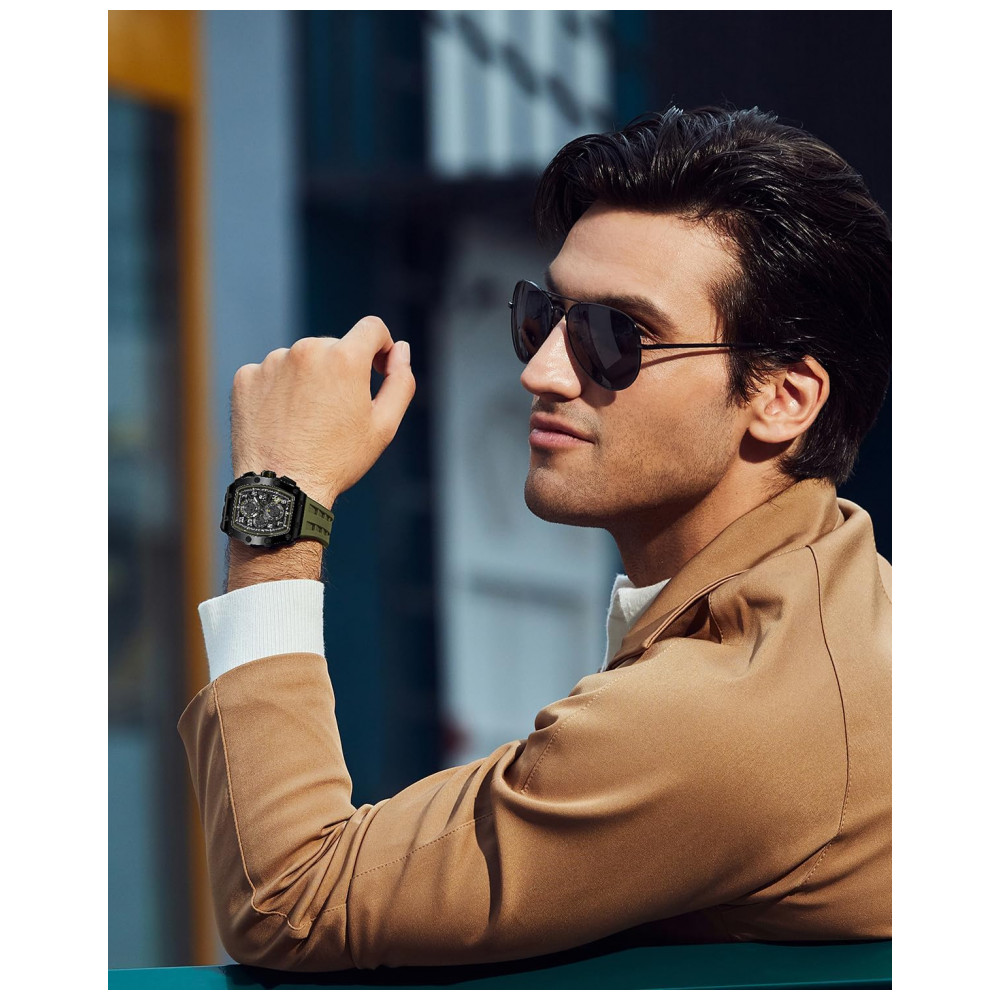 ECTQH7M417H90B_1-1.jpg - Relógio Masculino Analógico Quartzo a Prova dÁgua 50M com Cronógrafo TSAR BOMBA TB 8204SGLZHX Verde