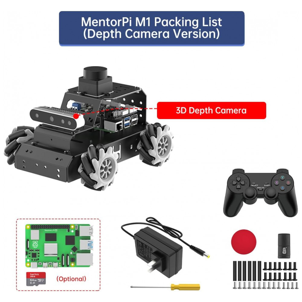 ECTQHC7H57JD0B_8-1.jpg - Hiwonder MentorPi M1 – Robô Carro com Chassi Mecanum Câmera 3D e Lidar TOF – Kit Educacional ROS2 com Suporte a ChatGPT e Navegação Autônoma
