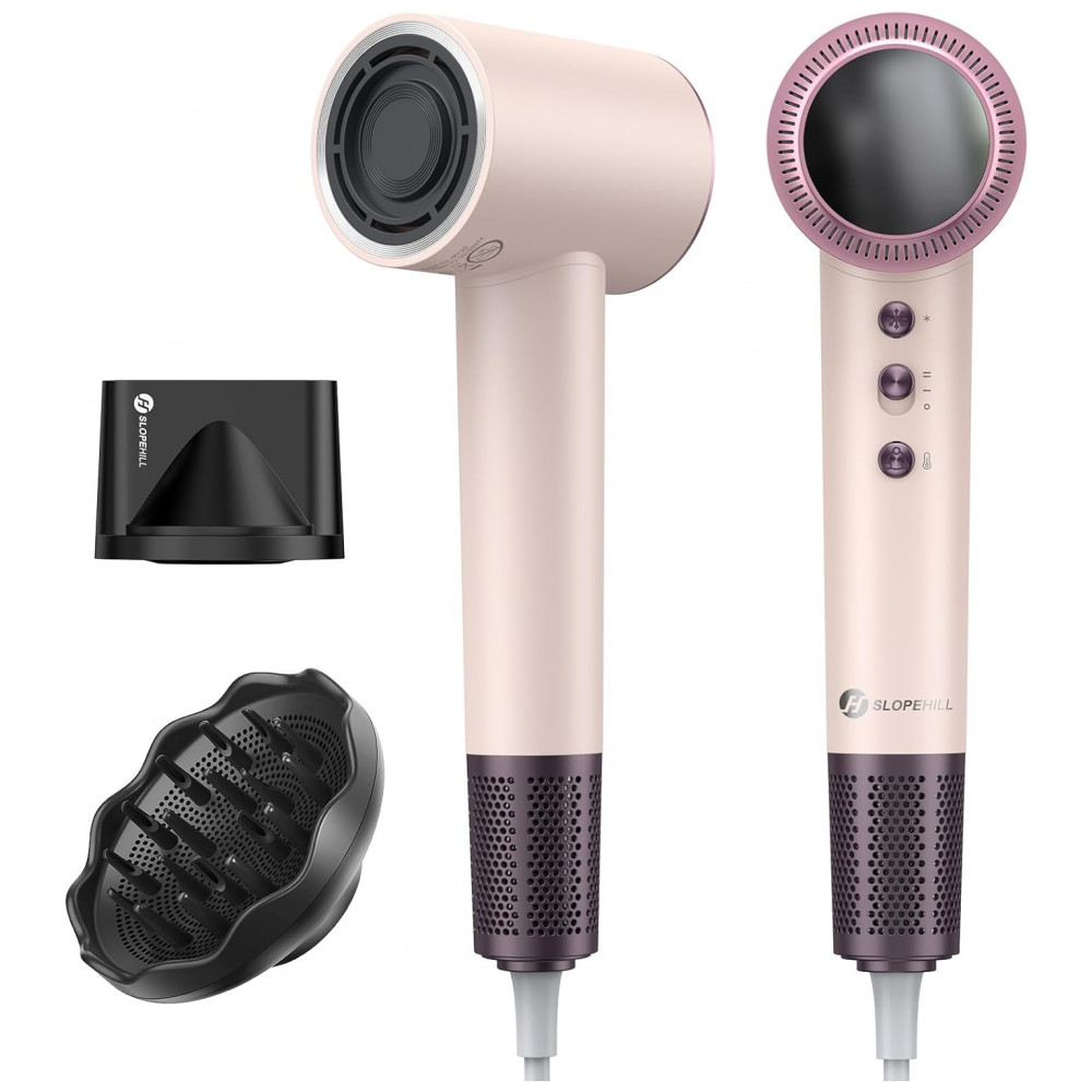 ECTQHDM7S66D0B_0-1.jpg - Secador de Cabelo Profissional slopehill 160.000 RPM 0,8lb UltraLeve, Tecnologia de 6 Bilhões de Íons para Redução de 98% do Frizz, Controle AI SmartT