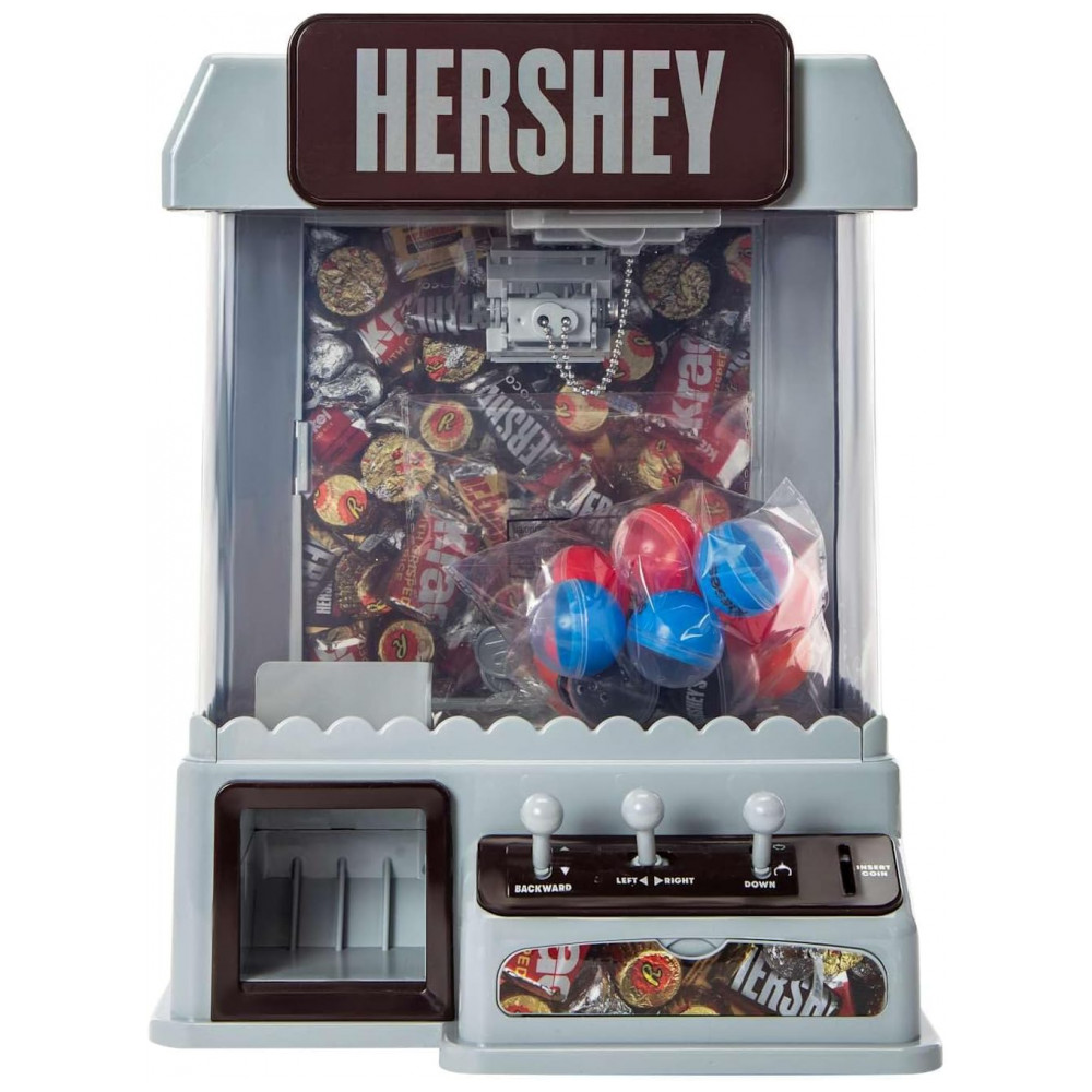 ECTQHFFR9HLF0B_1-1.jpg - Máquina de Garra Marrom Hershey’s (Well Played) – Arcade Infantil com 12 Bolas‑Prêmio, 20 Fichas, Cabo USB e 4 Pilhas AA