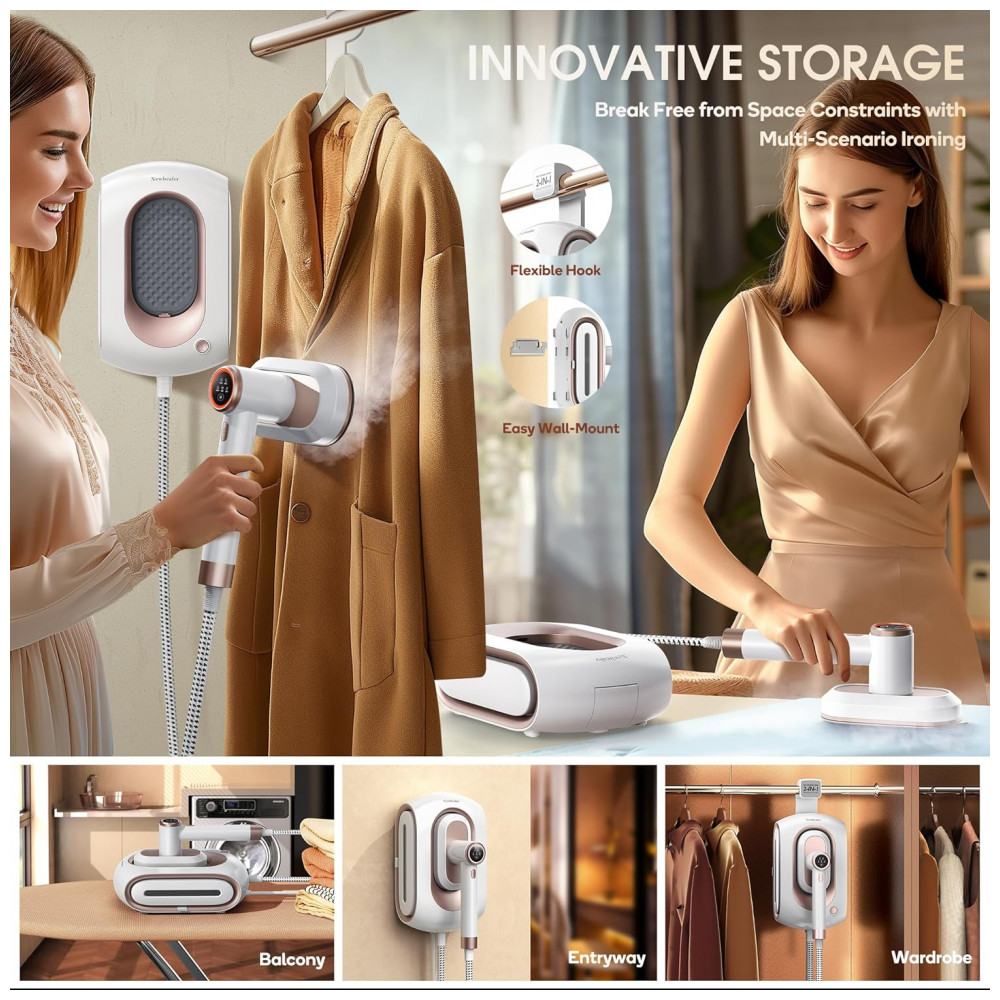 ECTQHH4NYYKC0B_1-1.jpg - Steamer, Passadeira e Vaporizador Newbealer 2 em 1 Pro, 1550W, Reservatório de 1.2L,