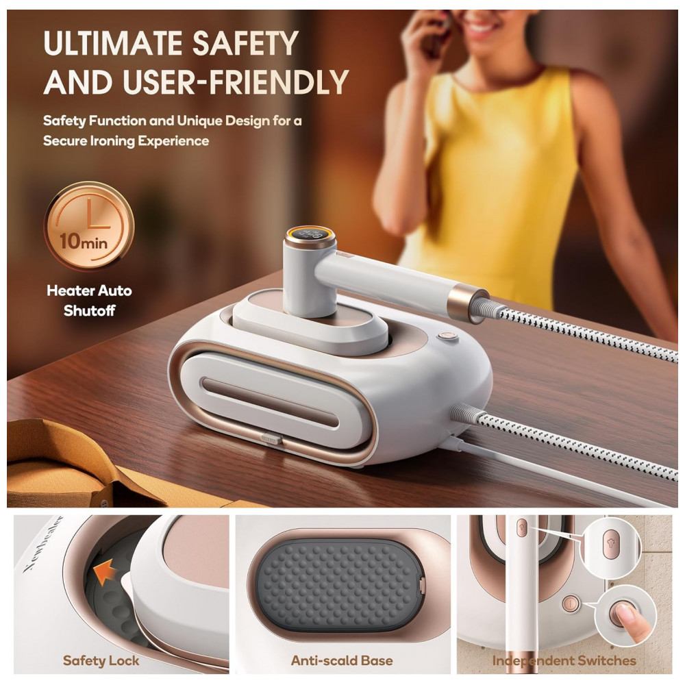 ECTQHH4NYYKC0B_7-1.jpg - Steamer, Passadeira e Vaporizador Newbealer 2 em 1 Pro, 1550W, Reservatório de 1.2L,