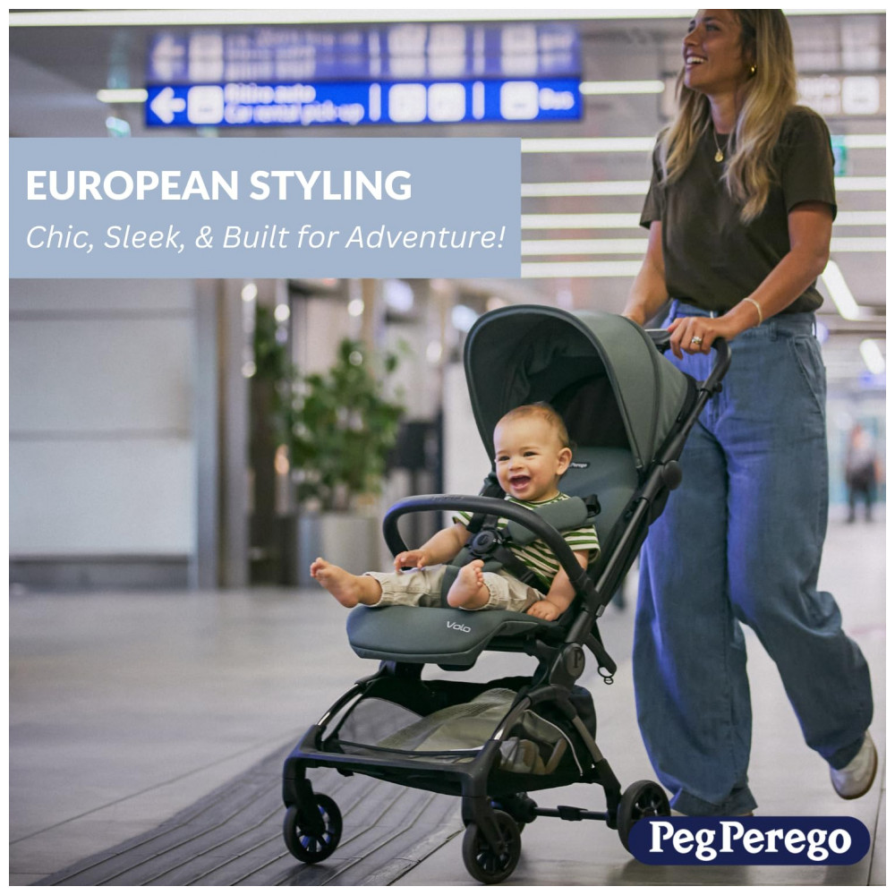 ECTQHNHPFJPD0B_4-1.jpg - Carrinho de Bebê Peg Perego Volo Mon Amour Bege e Rosa Ultra Leve 544 kg Dobrável Compacto Assento Reclinável Capota UPF 50+ Cinto 5 Pontos