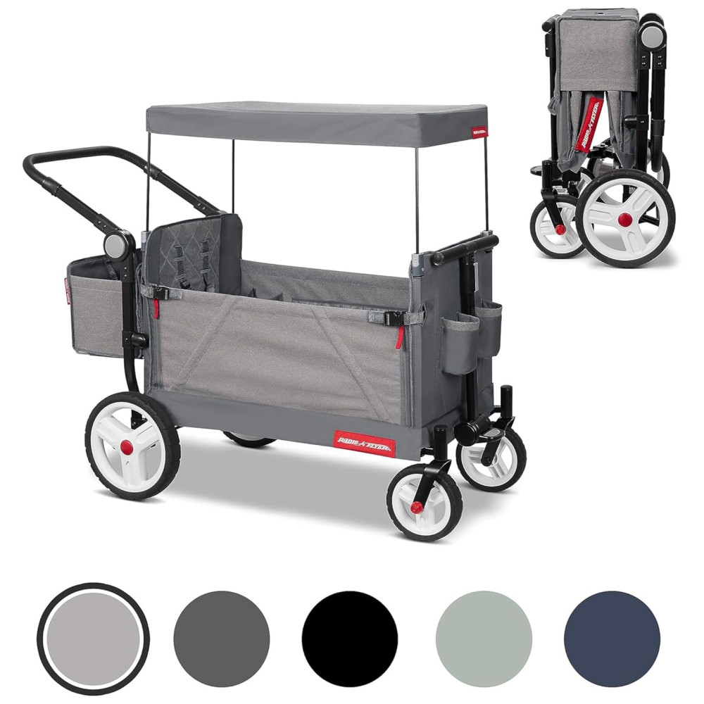 ECTQHNXQ7Q480B_1-1.jpg - Carrinho de Bebê e Passeio Dobrável e Multifuncional Peso Máximo 54 kg RADIO FLYER 3971Z Cinza