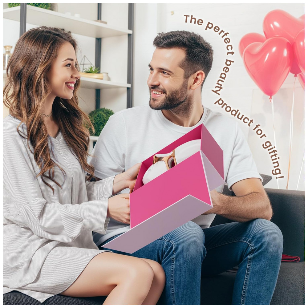 ECTQHPZ4FDMF0B_7-1.jpg - Máscara de Terapia com Luz Vermelha para Rosto e Pescoço, LED Facial, Recarregável via USB, Máscara de Infravermelho para Casa, Trabalho, Viagem, Yoga